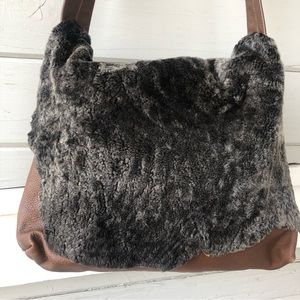 Two Hippies Leather Fur Bag.